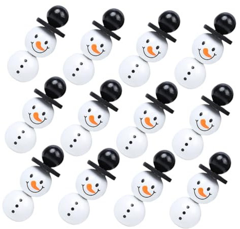 KONTONTY Schneemannförmige Perlen Holzperlen Für Armband-diy Bastelperlen Für Weihnachtsdekorationen Schmuckherstellung Haarseil-perlen
