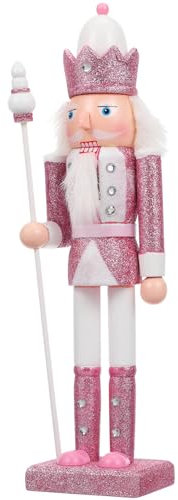 Mobestech Casse-Noisette en Bois Rose Décoratif Taille Moyenne, Figurine De Soldat Traditionnelle, Matériau Sûr Respectueux De, Décoration De Bureau Et Maison pour Noël, Pièce Unique