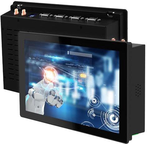 NORQIN Mini Panel PC Industrial 10.1 Táctil IP65 Pantalla Integrada LCD | Ordenador industrial compacto,Monitor táctil 10 puntos,1280 x 800,i3 7th-Gen,8GB RAM 128GB SSD,para automatización y kioscos