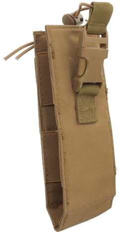 OUNONA Nylon Funkgerätetasche mit Schnellverschluss und Staubschutz | Kaffeefarben, für Sport und Klettern, Passend für Telefon und Funkgerät