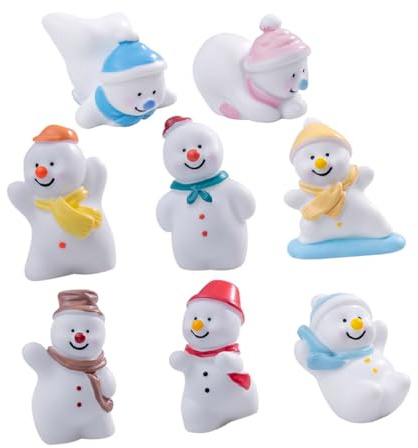 TOKIDNY 8 Piezas Figuras Muñeco de Nieve Mini Decoración Navideña para Mesa y Micro Paisaje Interior