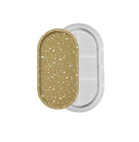 Set di stampi in silicone ovali, 2 stampi in silicone n. 2 n. 4, stampi per colata per calcestruzzo, resina di gesso, fai da te, in silicone, per sottobicchieri, decorazione e riutilizzabili