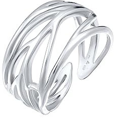 Elli Damen Schmuck Ring Wickelring Blatt Ornament Blätter Wald Festival Boho Silber 925 Größen 52 54 56 58