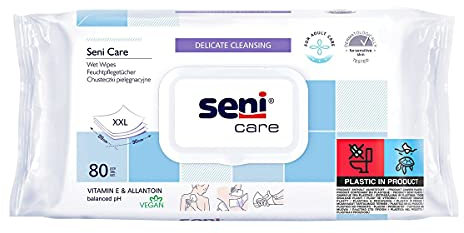 SENI Pflege-Feuchttücher, Intensive Pflegetücher für empfindliche Haut, vielseitig einsetzbar und mit Vitamin E für Wundheilung