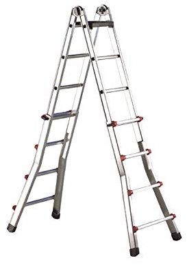 Svelt Scala Telescopica Professionale 9+9 gradini in Alluminio, Multiposizione, con Base Allargata, Scalissima