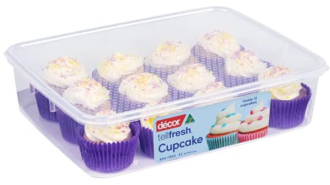 Décor Tellfresh 12 Cupcake Storage Box | Airtight Lid | Dishwasher Safe | 4L Capacity