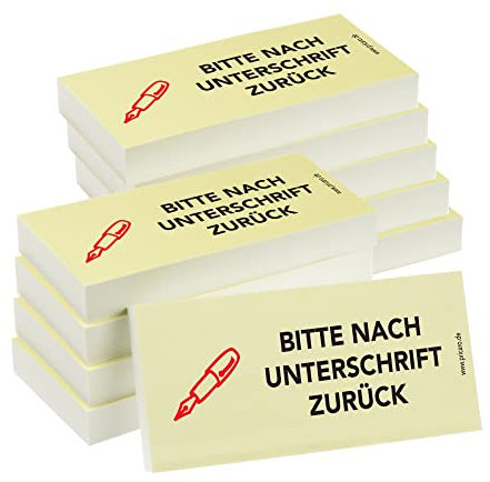 PRICARO Haftnotizen Nach Unterschrift zurück, 100 Blatt, 10 Stück