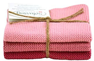 Solwang Putzlappen Antikes Rosa Kombi gestrickt Baumwolle Wischtücher Edelstahl