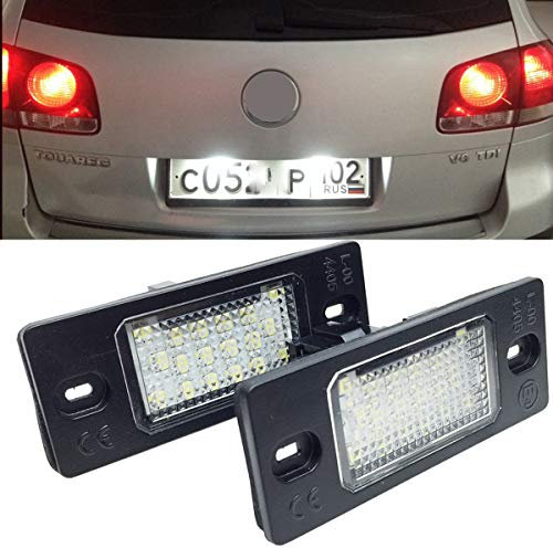 GOFORJUMP 2 STÜCKE SMD3528 6000 Karat 18 LEDs Kennzeichenbeleuchtung Kennzeichenleuchte Für P/orsche C/ayenne V/W Touareg Passat Golf 5 5D Touren