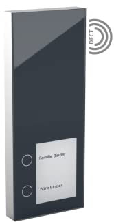 DoorLine Slim DECT Farbe: Anthrazit von Telegärtner Elektronik l Clevere Türstation l per Knopfdruck mit der AVM FRITZ!Box zur Tür-Sprechanlage gekoppelt l erweiterbar zur Video-Sprechanlage I