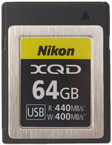 Nikon XQD 64GB Professional Memory Card (up to 440MB/s Read and Up to 400MB/s Write), Compatible Hybrid Z 6II, Z 6, Z 7II, Z7, Reflex D6, D5, D850, D500