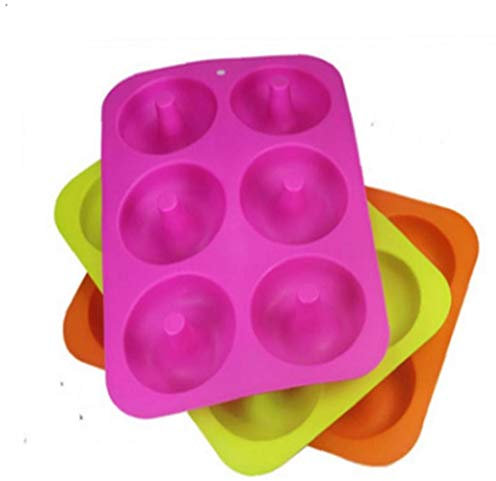 Silicone Donut Mould, Non-stick Doughnut Mold Baking Pan Safe Baking Tray Maker for Diy Candy Biscuit Bagels Muffins Cake Donut