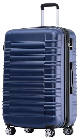 BEIBYE Zwillingsrollen Reisekoffer Koffer Trolleys Hartschale M-L-XL-Set (Dunkelblau, L)