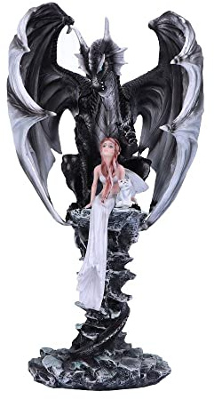 Nemesis Now NYA - Figura de dragón de Hada, Color Negro, 37,5 cm