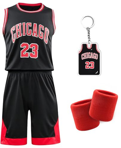 Pardofelis Basketball Jersey für Jungen, Schnell trocknendes Basketball Trikot und Shorts mit Wrist Wraps, Ärmelloses Basketball Anzug Set für Training und Spiele, Hochwertige Basketball Kleidung