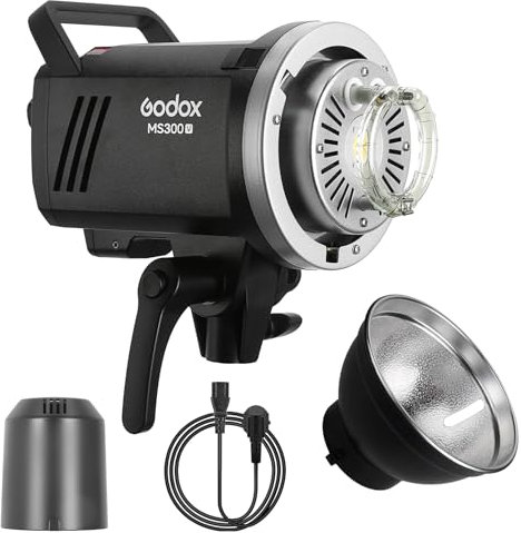 Godox MS300-V Flash de studio 300 W, lumière de réglage LED COD, système X sans fil 2,4 G 5600 K Bowen Mount Monolight avec réflecteur pour photographie de mariage GN58