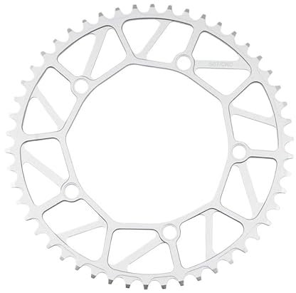 wanhaoaony Fahrradkettenblätter Klappfahrrad schmale breite Zähne 130BCD Kettenblatt 46 48 50 52 56 58T Kettenrad Aluminiumlegierung BMX Fahrrad Kurbelgarnitur Kettenblatt (Color : 50T Silver)