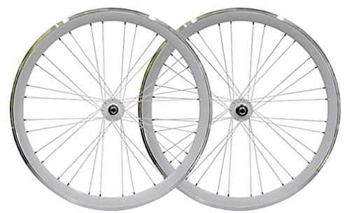 Fixie-Räder, 700c, 40 mm Felgen, Singlespeed-Fahrrad-Radsatz, V-Bremse vorne und hinten, Fixed Gear, 13 Zähne, 32/36H, Nabensatz für Kinderfahrrad, Faltrad, BMX 2560G (Farbe: Weiß, Größe: 700c)