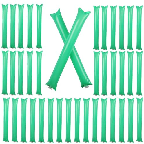 COMFOLIVING Inflatable Noise Makers, Thunder Sticks Noise Maker | Cheer up Toys Cheerleading Sticks Set of 40 | Lightweight Noise Makers Party Favors Party Cheering Stick for Parties for, green, se