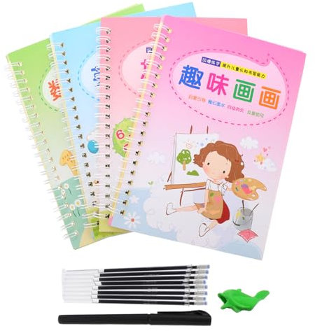 DIYEAH 4stücke Junge Mädchen Schreibübungsbuch Englisch Übungsbuch Copybook Kalligrafisches Briefschreiben Vorschule Liefert
