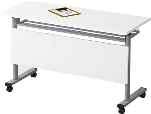 ZHENCHAO Klappbarer Schreibtisch, mobiler Besprechungstisch mit Lenkrollen, perfekt für Konferenzräume und Klassenzimmer (Größe: 140 x 60 cm)
