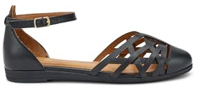 Frau - Ballerina in Pelle Traforata, Nero, 38