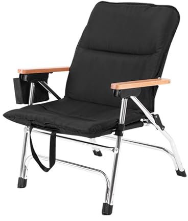GLMGBP Leichte Campingstühle, 300 Pfund Schwerer tragbarer Stuhl, Design für Camping, Strand, Picknicks, klappbare Gartenstühle für Veranstaltungen im Freien, klappbare Regiestühle (schwarz)