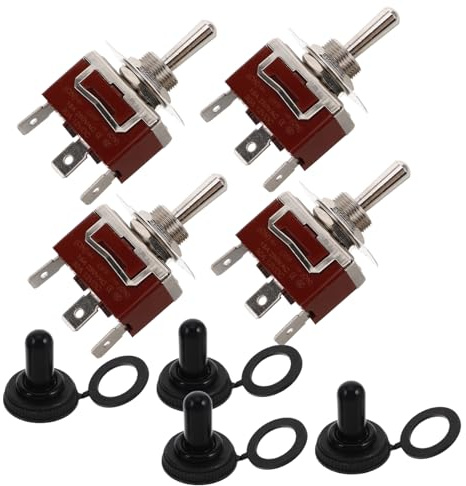 Luxshiny 4sets Interruttori Levetta Momentanei per Auto da Interruttori Levetta Professionali Impermeabili per Barche e Auto Installazione Facile
