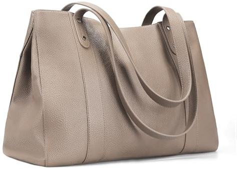 befen Echtleder Handtasche Damen Groß Shopper Tasche 15,6 Zoll Laptoptasche | Leder Tote Bag Aktentasche Lehrertasche mit Laptopfach, Mode Schultertasche für Business Büro Schule