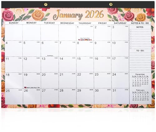 KAIYAYA Wandkalender 2026-2027, 18-Monats Kalender mit großen Blöcken und dickem Papier, Wandplaner mit übersichtlicher, Monatsansicht Monatskalender für Büro und Zuhause