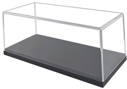 predolo Acryl-Modellauto-Vitrine, Transparente Acryl-Aufstellbox, Schwarzem Boden, 1:32 Maßstab, Schaukasten für Sammler, Aufbewahrungsbox für Auto Bausteine Modelle