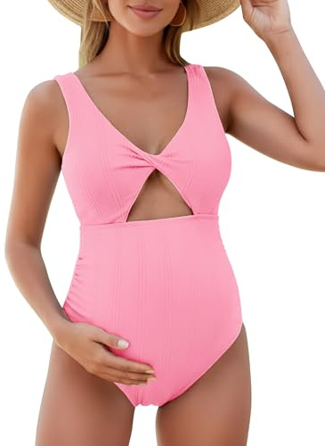 FEOYA Costume da Bagno Premaman, Costume Intero Contenitivo per Gravidanza, Costume Bagno Donna in Gravidanza S-XL