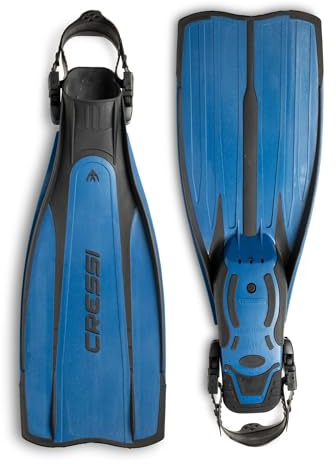 Cressi Pro Light Adjustable Open Heel Fins, Blue, M/L