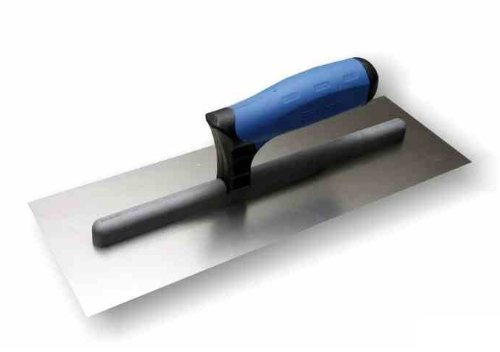 Stukkateurspachtel Gipserspachtel Gipserkelle Edelstahl (35,56 cm) 350 mm x 130 mm mit gummiertem Griff (0489)