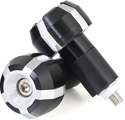 Area1 Motorrad Motorroller Lenkerenden Lenkergewichte Vibrationsdämpfer für Lenker mit 17,5-21mm Innendurchmesser, Silber, Kompatibel mit KSR KSR