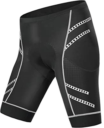 INBIKE Radunterhose Fahrradhose Herren Kurz Gepolstert Fahrrad Unterwäsche mit Sitzpolster Damen Atmungsaktiv Elastische für Radfahren Schwarz XXL