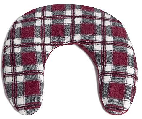 Kirschkern Nackenhörnchen Flanell karo-rot 30x33 - Kirschkernkissen - Nackenkissen - Wärmekissen für Nacken