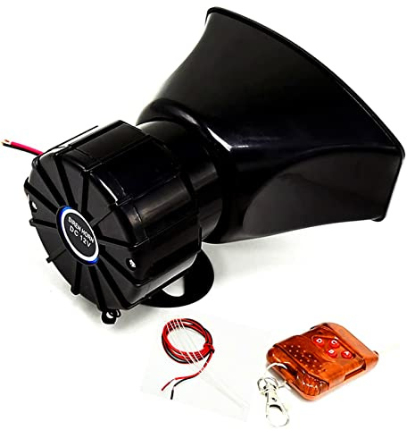YIYIDA Autohupe Car Horn Drahtlose Sirene Fernbedienungshorn Sirene Lautsprecher Notrufhorn Lautsprecher Feueralarmhorn Geeigneter Notfallton Laute Autosirene Horn Sirene für 12V Auto LKW Boot ect