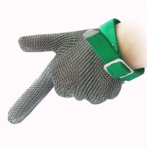 BCPPO Kettenhandschuh Schneidschutzhandschuhe aus Edelstahl, Lebensmittelverarbeitung in der Küche, Sicherheitsarbeitshandschuhe, Robuste, stichfeste Handschuhe (Size : 1PCS/XL)