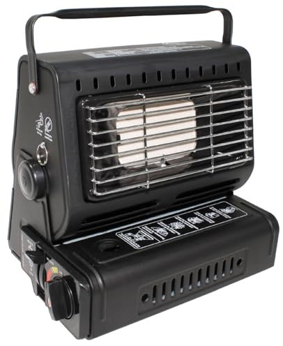 Fox Outdoor Gasheizer, mit Piezo-Zündung, schwarz