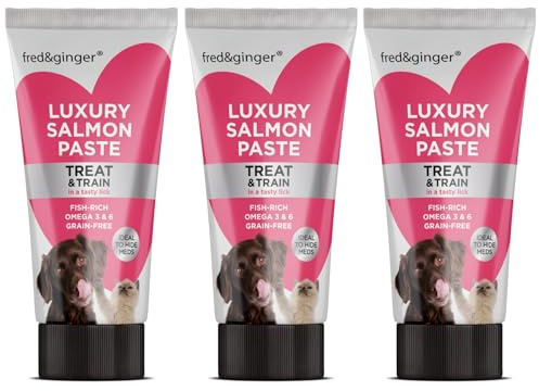 Salmon Paste for Dogs and Cats 75g [Pack of 3] Grain Free, Hypoallergenic Luxury Salmon Pate Ideal Training Aid, Medication Administering
