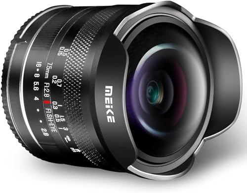 YIDOBLO MK 7,5 mm F/2,8 große Blende Ultra Wide Circular Fischaugenobjektiv Manueller Fokus, kompatibel mit Canon EFM Mount spiegellosen Kameras