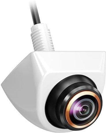 Syuantech 1080P Rückfahrkamera für Auto/LKW Pickup/Van, 170° Weitwinkel einstellbares Fisheye Objektiv und Nachtsicht Rückfahrkamera, IP68 wasserdichte Fahrzeug Backup Kamera (White)