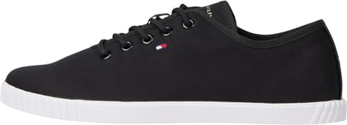Tommy Hilfiger Damen Cupsole Sneaker Canvas Lace Up Elegant, Schwarz (Black), 37