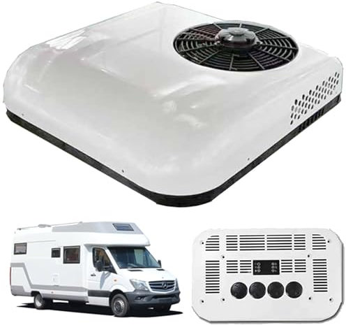 FANYING 12v/24v Dc Rv Air Conditioner 2 in 1 Rv Rooftop Air Conditioner, Electric Parking Air Conditioner Motorhome Air Conditioning for Car Rv Truck,White-24V