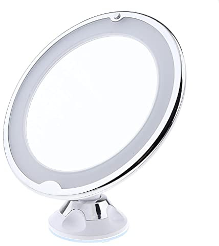jojomis Miroir de Maquillage Lumineux grossissant 10x avec Ventouse réglable pour Salle de Bain, comptoir, Table