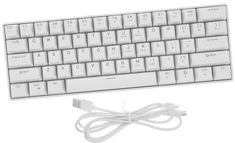 Lurrose Blanc Clavier Mécanique Filaire Rétroéclairé Abs RGB 61 Touches | Touche Clavier Mécanique, Clavier de Jeu pour PC et Ordinateur Portable, Retour Tactile