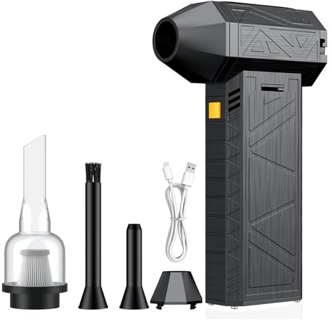 Souffleur Portable. Mini Suffleur De Déneigement, Ventilateur Électrique Prtatif À Turb-jet, Mteur Sans Balais, Ventilateur Vilent .Nettoyeur D’Air Rechargeable(Black2)