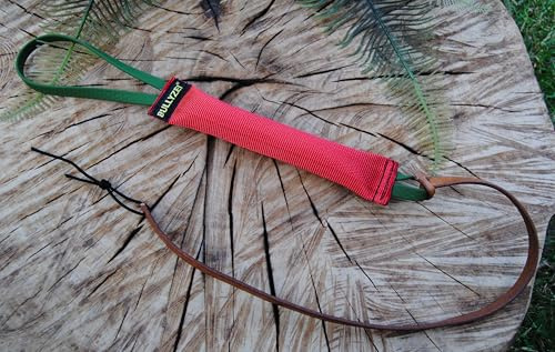 BULLYZEI Beißwurst Peitsche Feuerwehrschlauch ROT 30cm, Schlaufe PVC Oliv