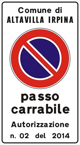 Cartello Passo Carrabile Personalizzato | Segnale Alluminio Divieto di Sosta a Norma | Inserisci Comune, Numero e Data Autorizzazione | WRAP Point Roma (Personalizzato, 45 x 25 cm - Alluminio Piano)